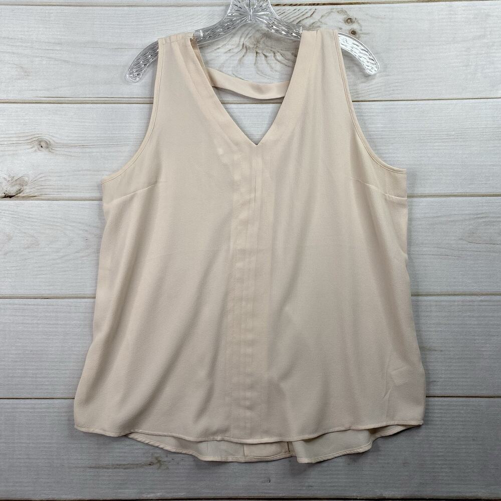 Maurices Womens Top Sz XL Sheer V Neck Peach Strappy Flowy Stretch Classic Y2K
